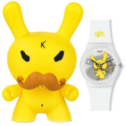 Kidrobot x Swatch: Tennis Pro Dunny & Watch by Frank Kozik