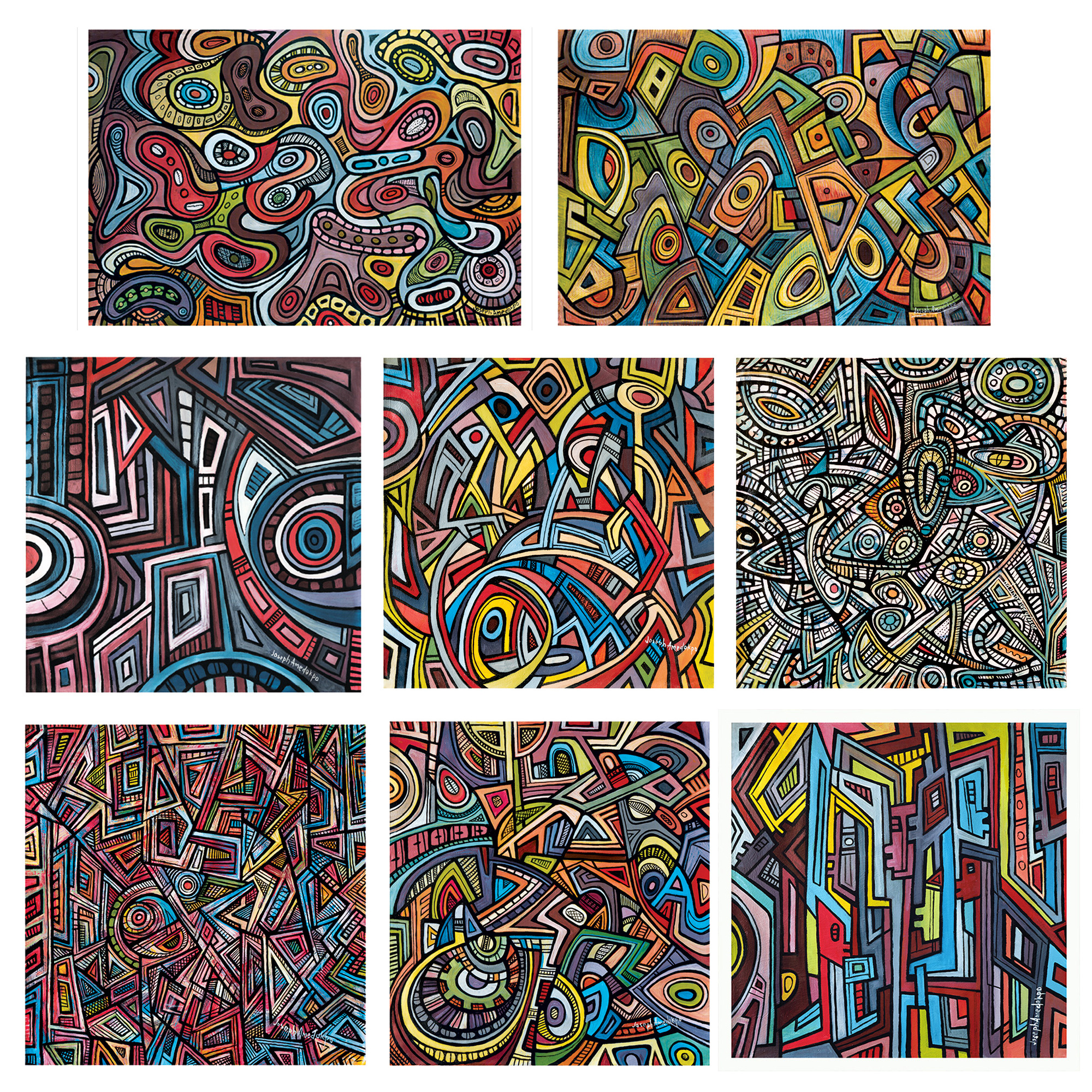 Joseph Amedokpo Art-Poster - komplettes 8-Pack SET - superchan.de Art-Poster-Joseph-Amedokpo-complete8-Set-superchan