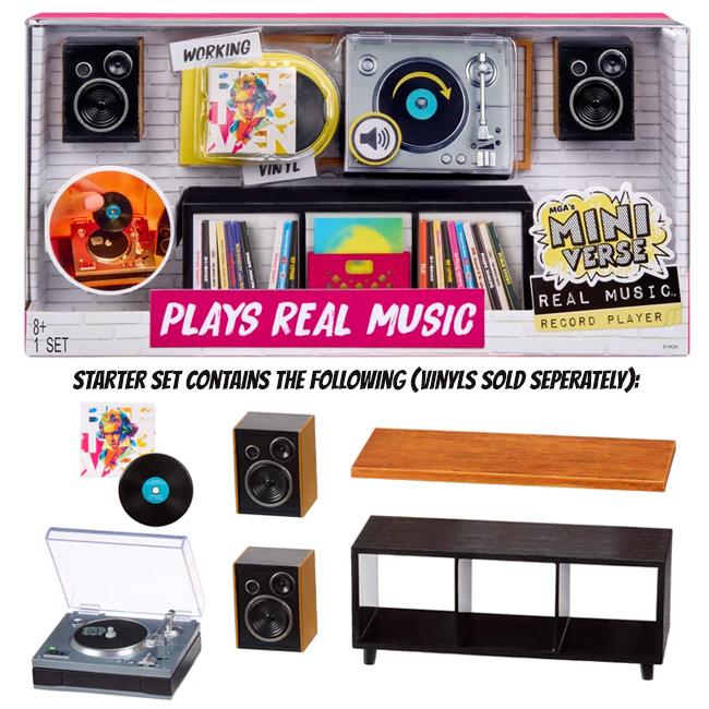 MGA Miniverse: Real Music - Record Player SET - superchan.de MGA-Miniverse-Real-Music-Record-Player-Set-package-all-parts
